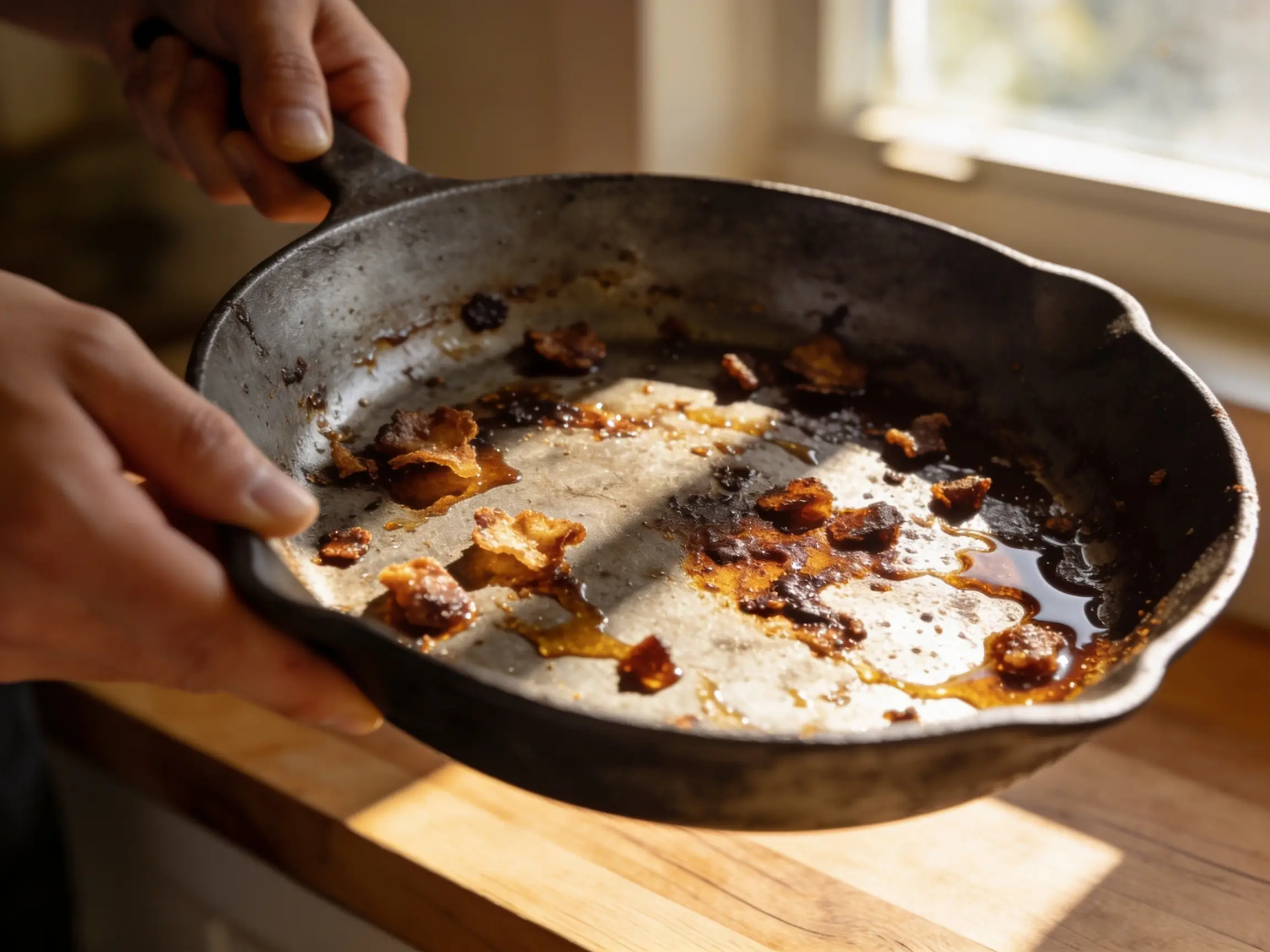 fond braises caramelises poele fonte