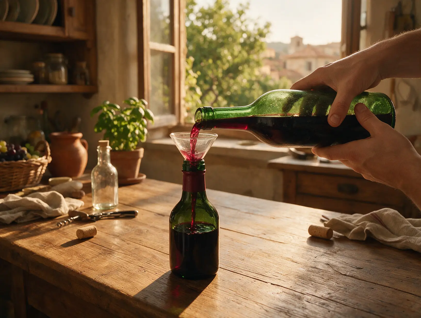 verser vin bouteille conservation cuisine